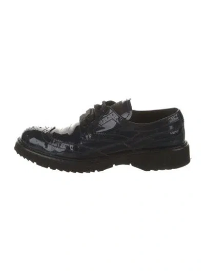 Pre-owned Prada Patent Leather Lasercut Accents Oxfords In Multi