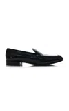 Prada Patent-leather Loafers In Black
