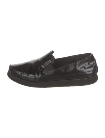 Pre-owned Prada Patent Leather Loafers In Black