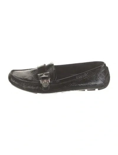 Pre-owned Prada Patent Leather Loafers In Black