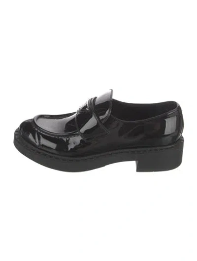 Pre-owned Prada Patent Leather Loafers In Black