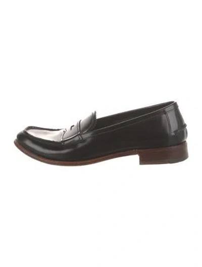 Pre-owned Prada Patent Leather Loafers In Black