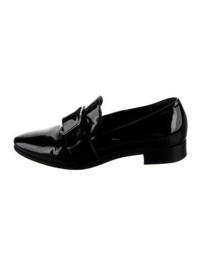 Pre-owned Prada Patent Leather Loafers In Black