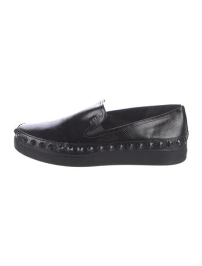 Pre-owned Prada Patent Leather Loafers In Black