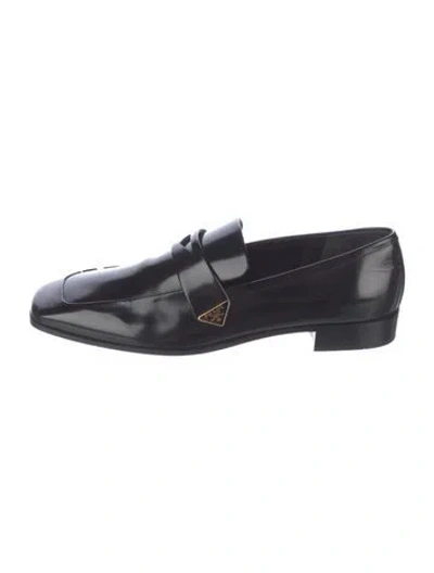 Pre-owned Prada Patent Leather Loafers In Black