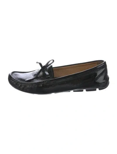 Pre-owned Prada Patent Leather Loafers In Black