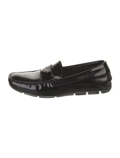 Pre-owned Prada Patent Leather Loafers In Black