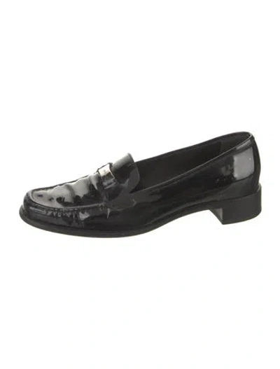Pre-owned Prada Patent Leather Loafers In Black