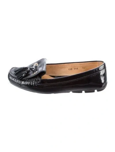 Pre-owned Prada Patent Leather Loafers In Black
