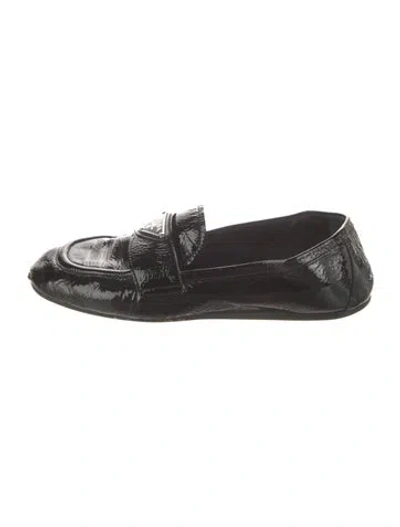 Pre-owned Prada Patent Leather Loafers In Black