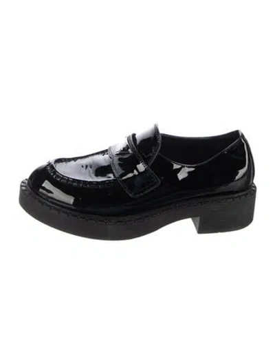 Pre-owned Prada Patent Leather Loafers In Black