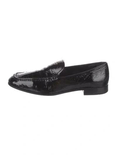 Pre-owned Prada Patent Leather Loafers In Black