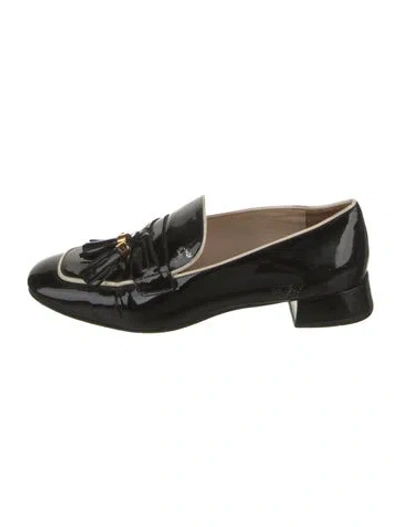Pre-owned Prada Patent Leather Loafers In Black