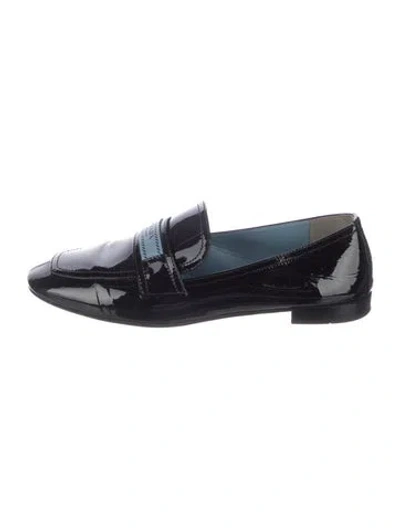 Pre-owned Prada Patent Leather Loafers In Black