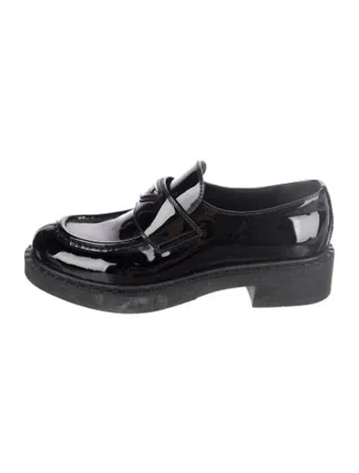 Pre-owned Prada Patent Leather Loafers In Black