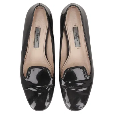 Pre-owned Prada Patent Leather Loafers In Black
