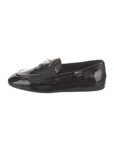 Pre-owned Prada Patent Leather Loafers In Black