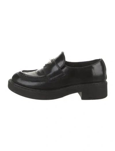 Pre-owned Prada Patent Leather Loafers In Black