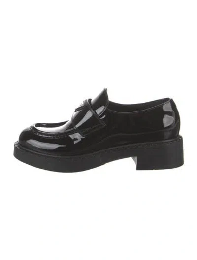 Pre-owned Prada Patent Leather Loafers In Black