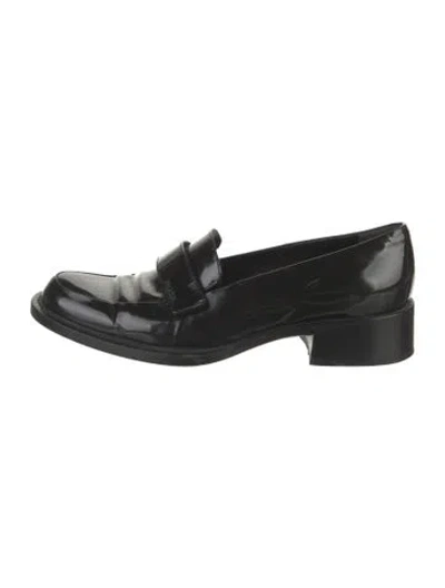 Pre-owned Prada Patent Leather Loafers In Black