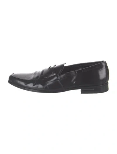 Pre-owned Prada Patent Leather Loafers In Black