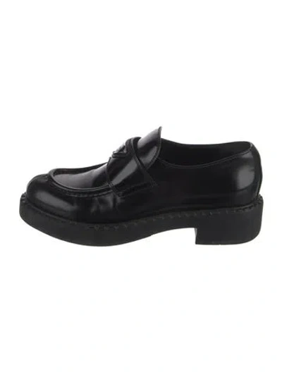 Pre-owned Prada Patent Leather Loafers In Black