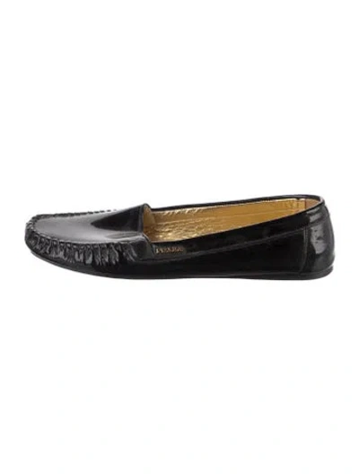 Pre-owned Prada Patent Leather Loafers In Black