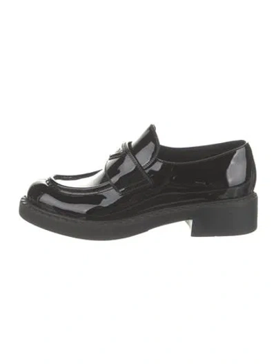 Pre-owned Prada Patent Leather Loafers In Black