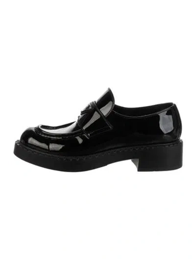 Pre-owned Prada Patent Leather Loafers In Black