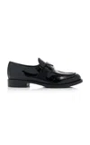 Prada Brushed Leather Loafers In Black