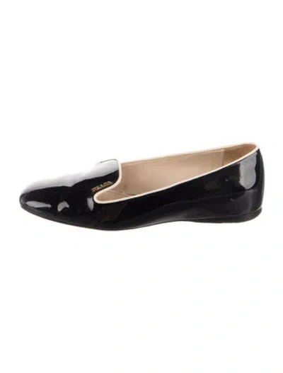 Pre-owned Prada Patent Leather Loafers In Black/neutrals