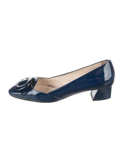 Pre-owned Prada Patent Leather Loafers In Blue
