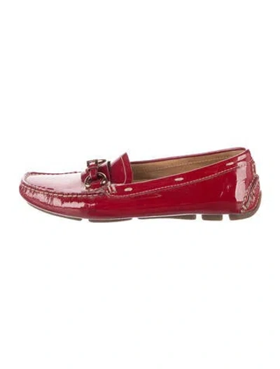 Pre-owned Prada Patent Leather Loafers In Red