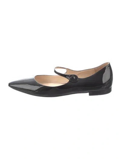 Pre-owned Prada Patent Leather Mary Jane Flats In Black