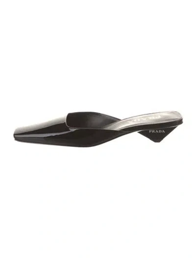 Pre-owned Prada Patent Leather Mules In Black