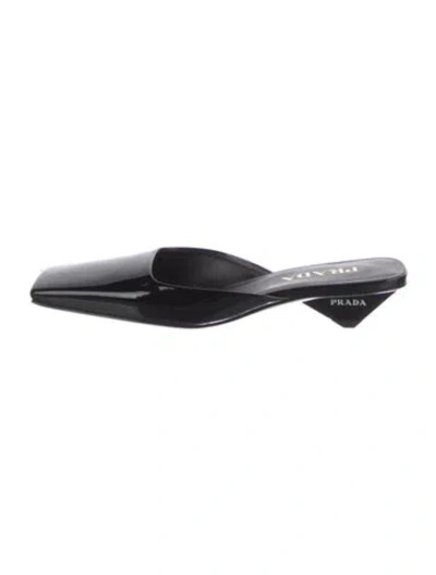 Pre-owned Prada Patent Leather Mules In Black