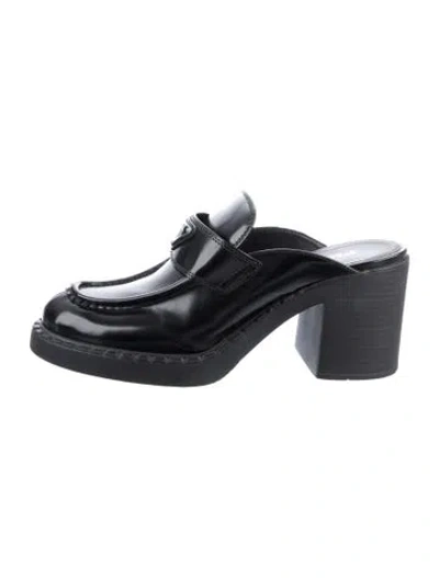 Pre-owned Prada Patent Leather Mules In Black