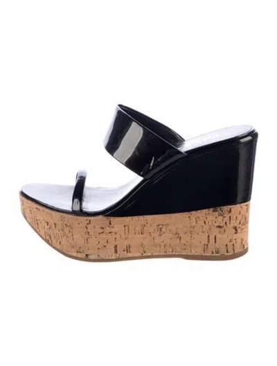 Pre-owned Prada Patent Leather Mules In Blue