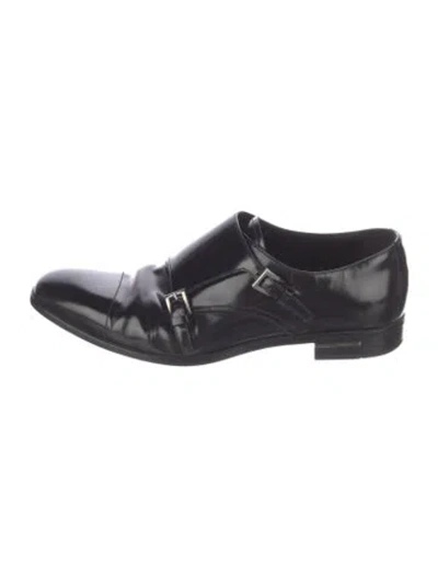 Pre-owned Prada Patent Leather Oxfords In Black