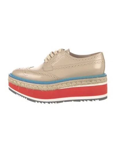 Pre-owned Prada Patent Leather Oxfords In Multi