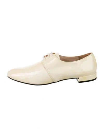 Pre-owned Prada Patent Leather Oxfords In Neutral