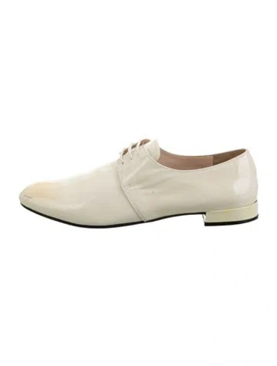 Pre-owned Prada Patent Leather Oxfords In Neutral