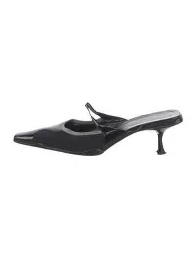 Pre-owned Prada Patent Leather Printed Mules In Multi
