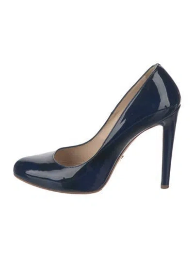 Pre-owned Prada Patent Leather Pumps In Blue