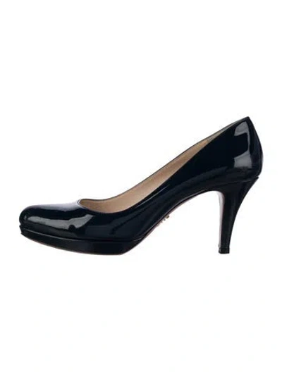 Pre-owned Prada Patent Leather Pumps In Blue