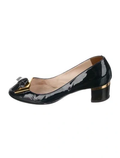 Pre-owned Prada Patent Leather Pumps In Blue