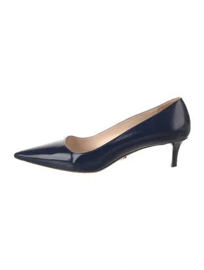 Pre-owned Prada Patent Leather Pumps In Blue
