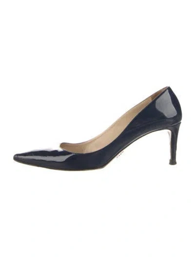 Pre-owned Prada Patent Leather Pumps In Blue