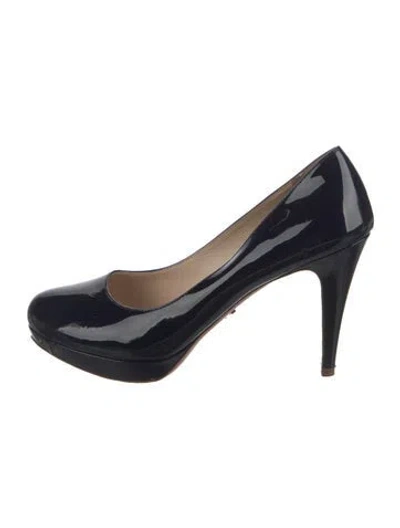 Pre-owned Prada Patent Leather Pumps In Blue