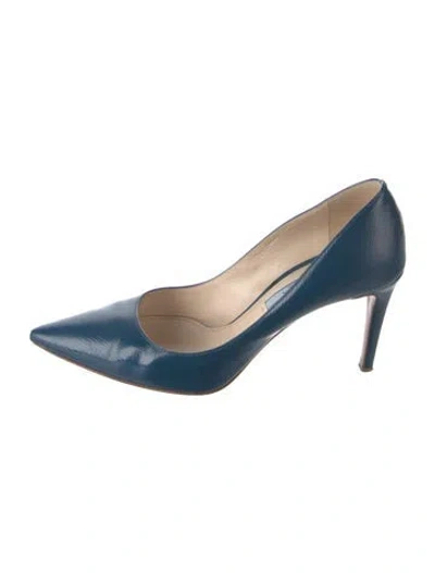 Pre-owned Prada Patent Leather Pumps In Blue